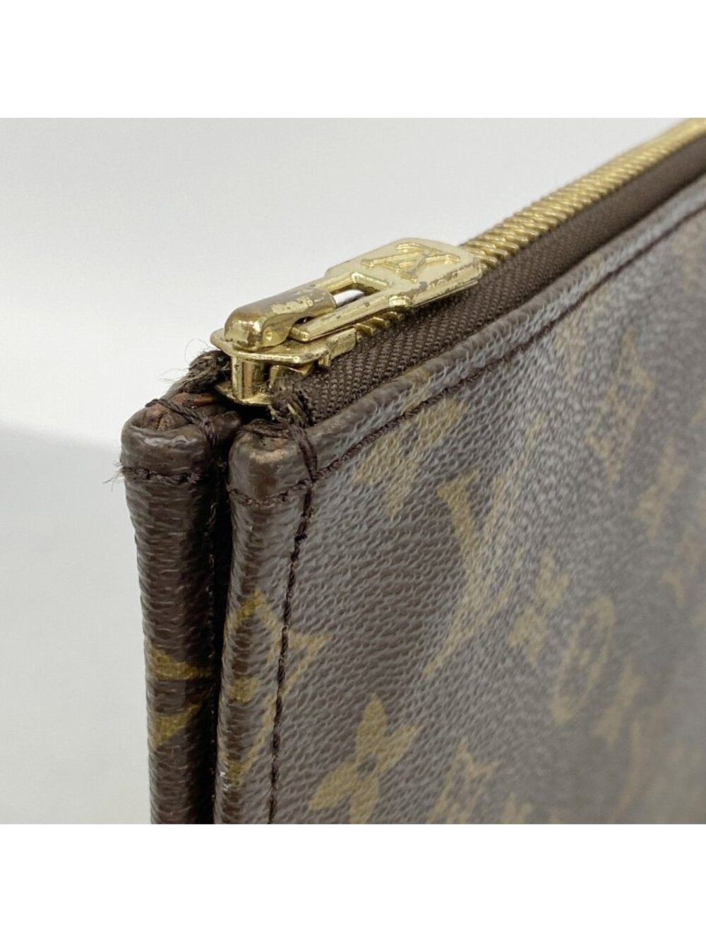 ★SOLD★ Louis Vuitton Clutch Monogram Poche Document Brown - Picture 7 of 8